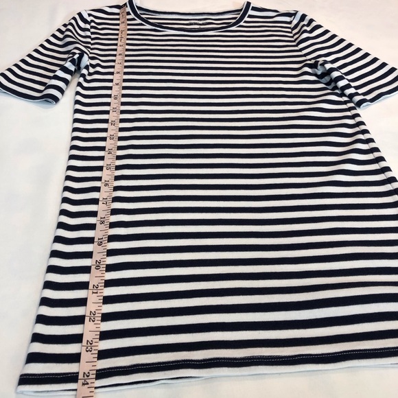 J Crew Perfect Fit Blue and White Stripe T Shirt - Picture 10 of 16
